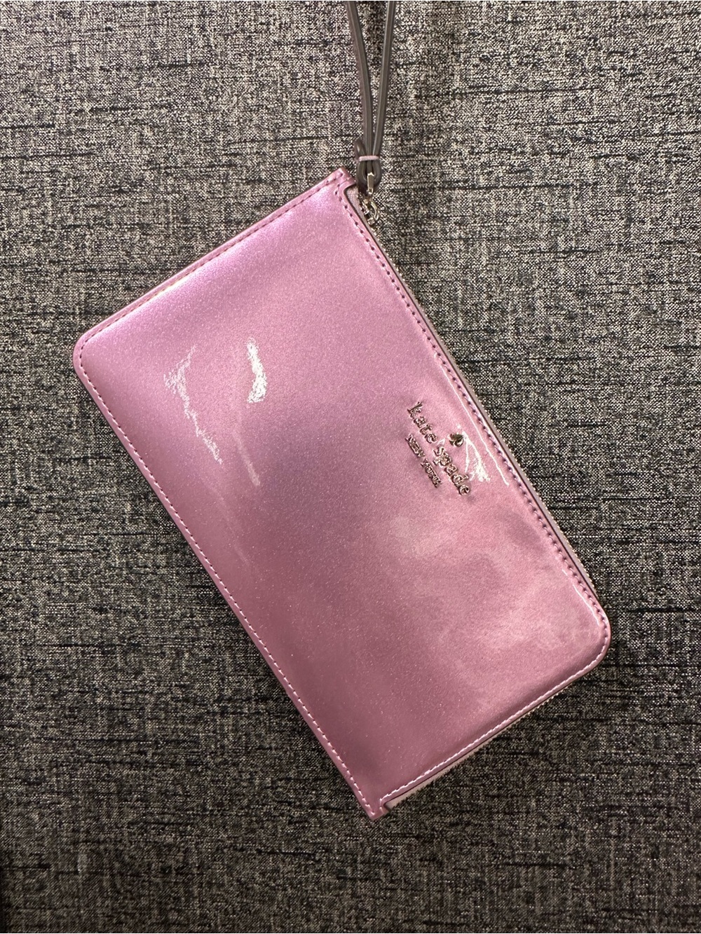 kate spade Metallic Lavender/Pink Wristlet Clutch with Wrist Strap